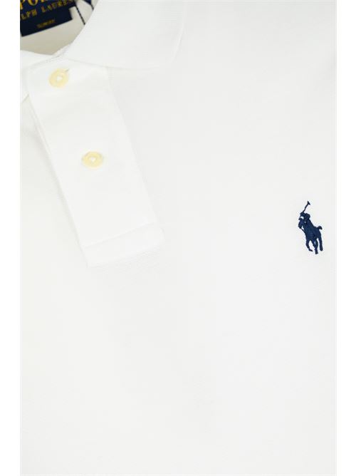 Polo bianca in cotone con logo Pony POLO RALPH LAUREN | 710548797001